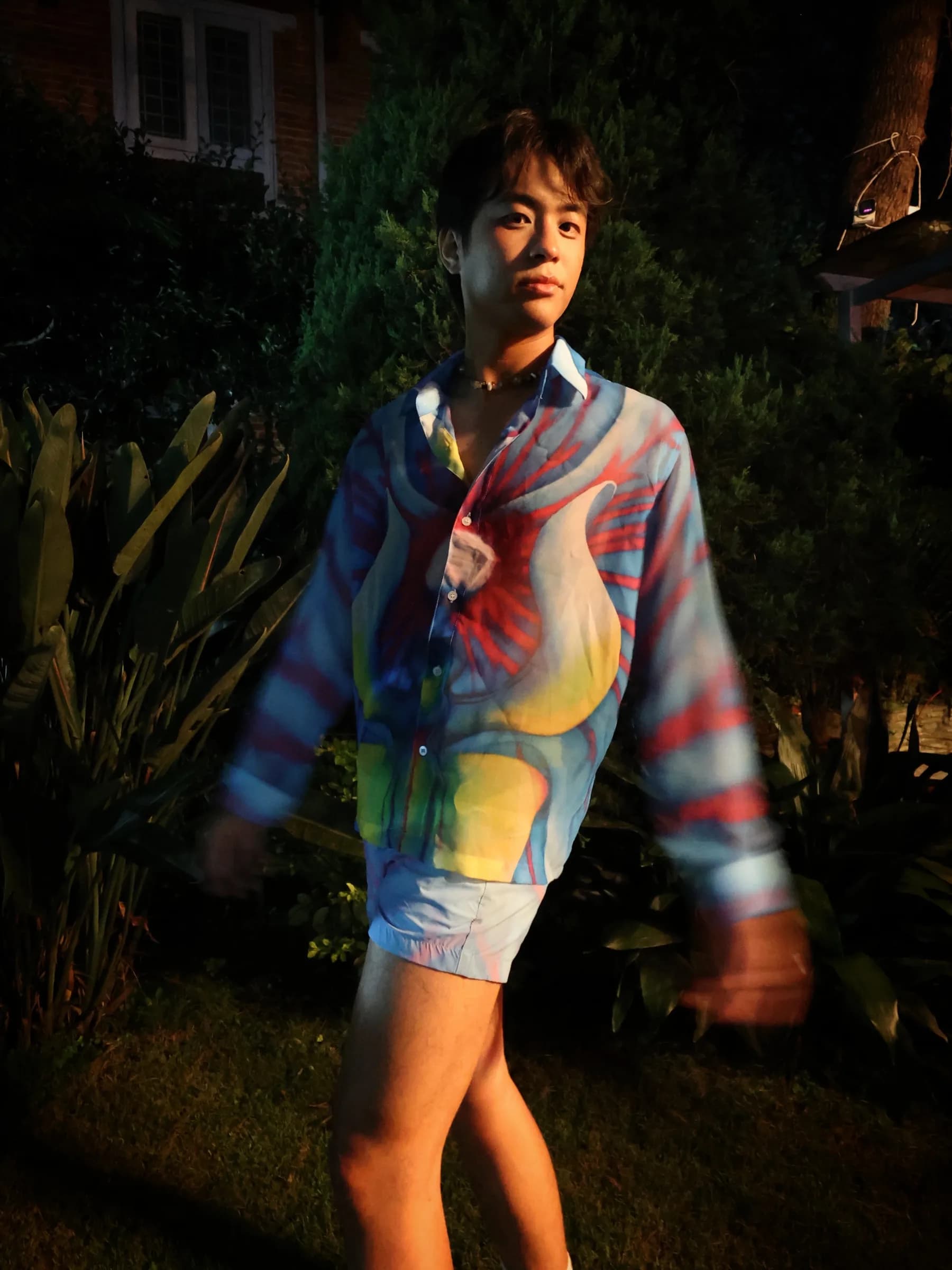 Blue orchid printed shirt